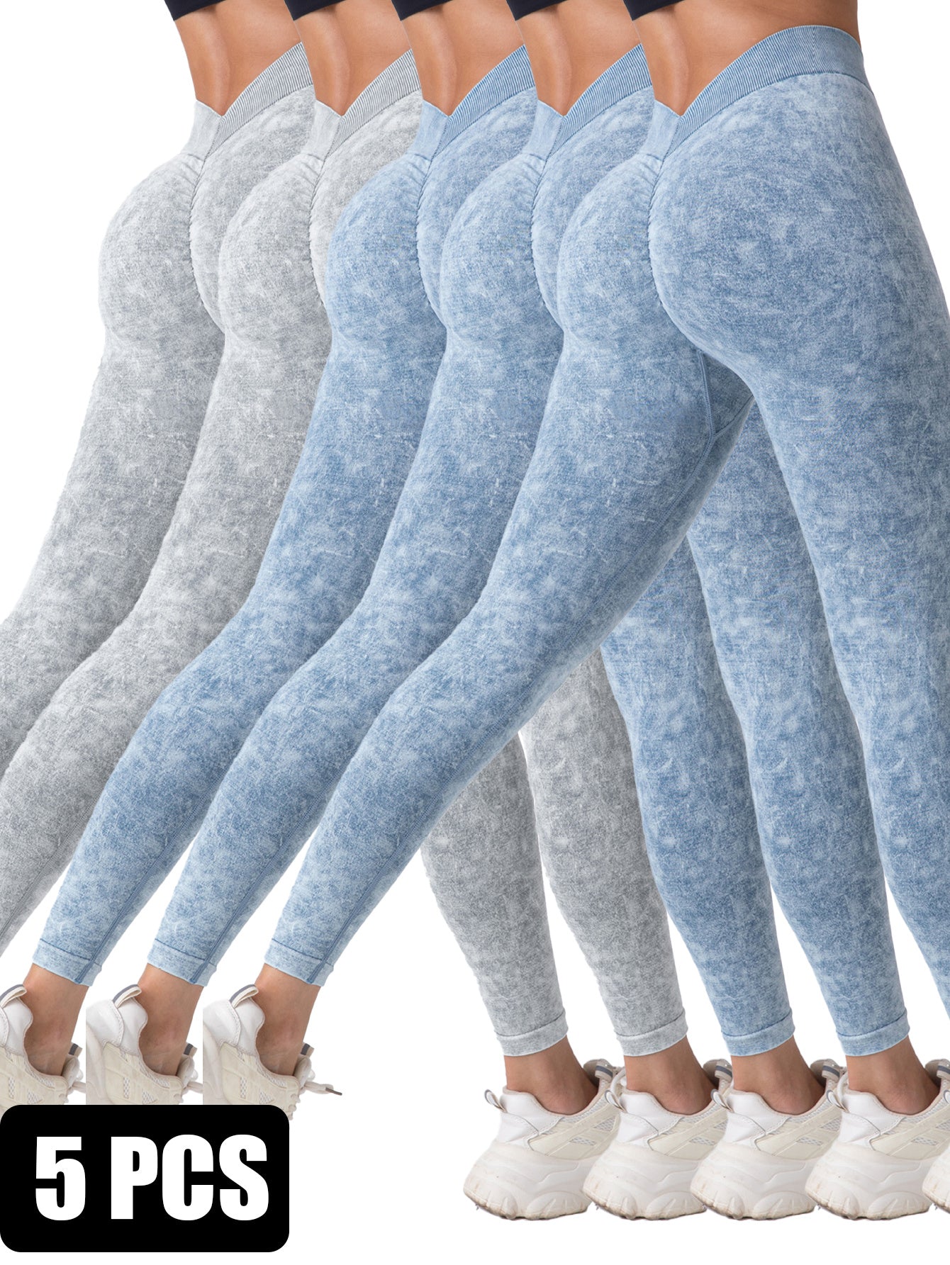 5 Pieces Seamless For Women, High Waisted Workout Gym Yoga Pants